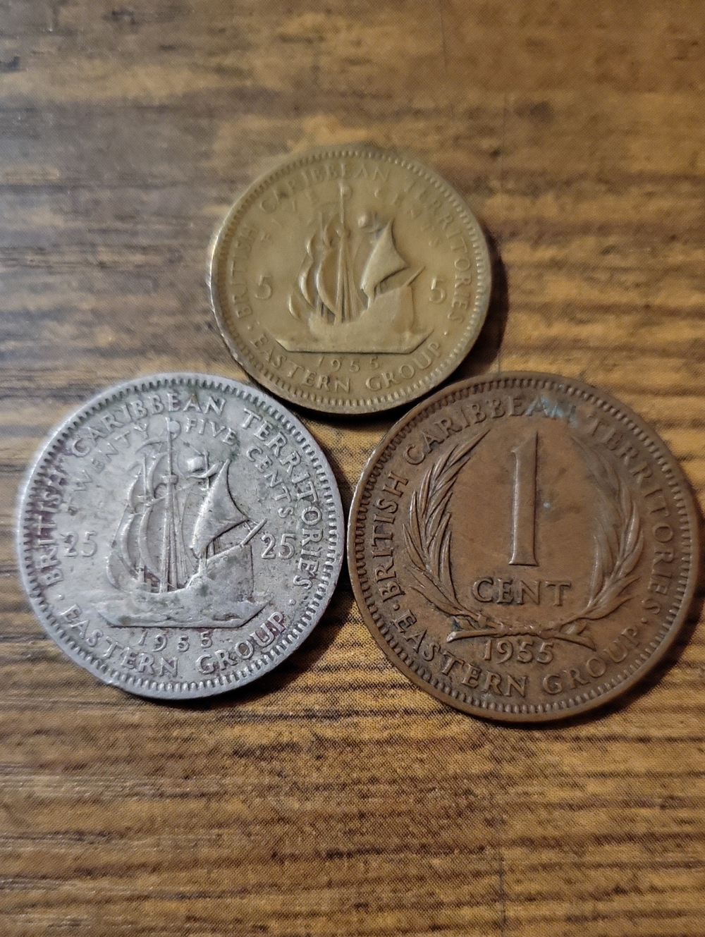 Vintage 1955 British Caribbean Territories Coin Lot